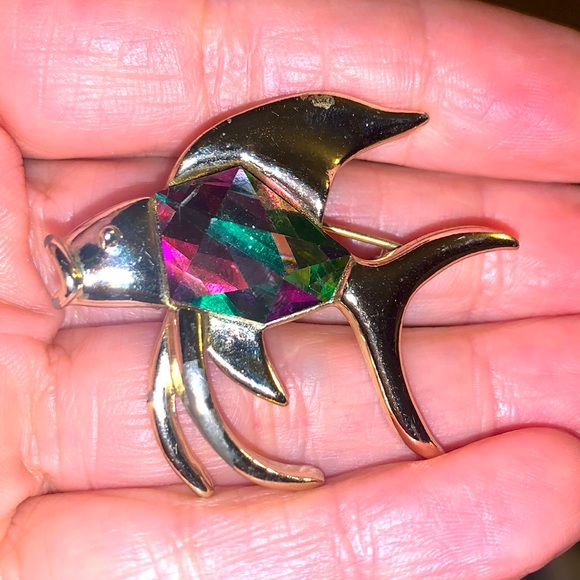 Vintage Sarah Coventry fish brooch in silver tone - Picture 4 of 12